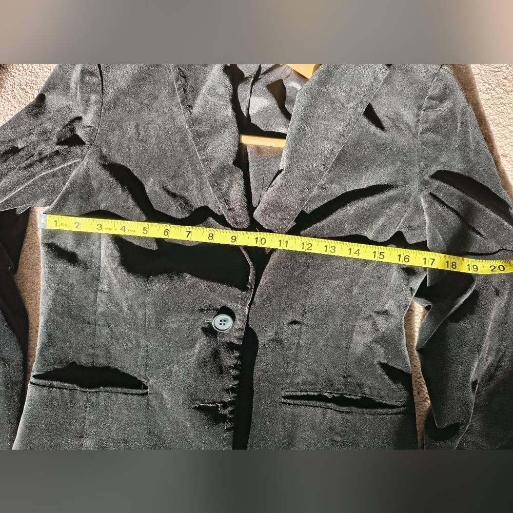 Ann Taylor Black Velvet 2-Button Blazer 4 - Picture 7 of 10